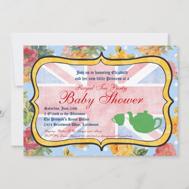 Royal British Baby Shower Invitation (Front)