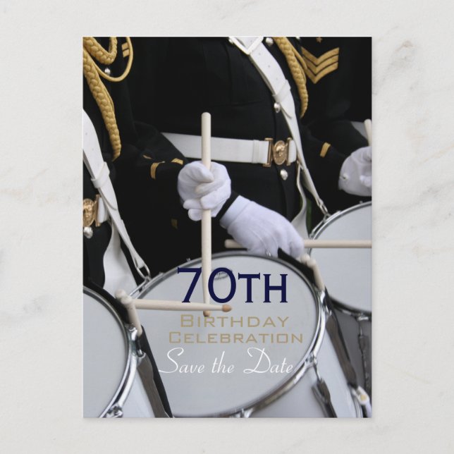 Royal British Band 70th Birthday Save the Date P Announcement Postcard (Front)