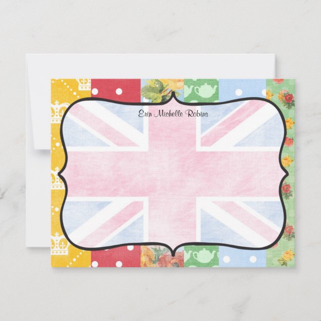 Royal British Personalised Flat Note Cards (Front)