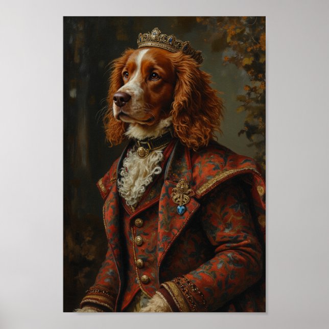 Royal Brittany Spaniel Portrait Poster (Front)