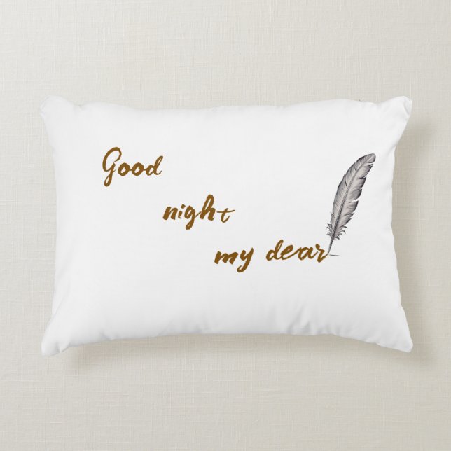 Royal Brushed Polyester Throw Pillow – Good Night  (Front)