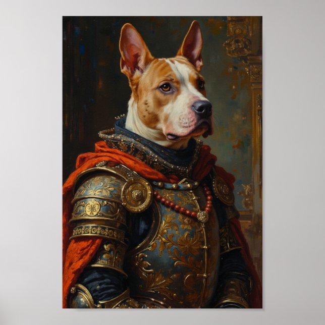 Royal Bull Terrier Portrait Poster (Front)