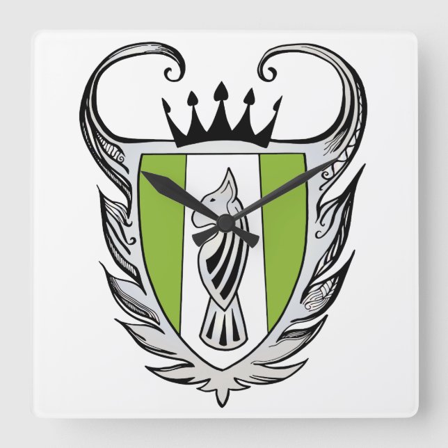 Royal Bull Terrier Square Wall Clock (Front)