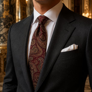 Royal Burgundy Paisley Luxury Tie