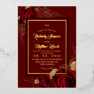 Royal Burgundy Roses Boho Wedding