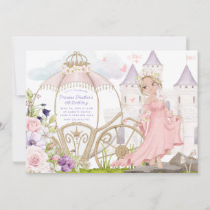 Royal Carriage   Blonde Princess Birthday  Invitation