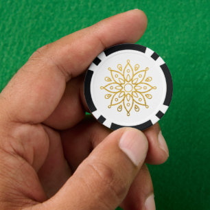 ROYAL CASINO GOLD PURPLE FLORAL ASIA POKER CHIPS