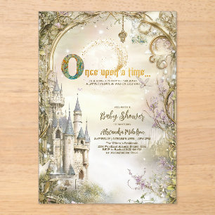 Royal Castle Princess Baby Shower Acrylic Invitations