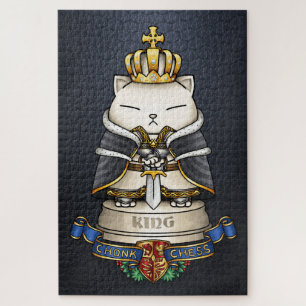 Royal Cat Chess King Piece  Jigsaw Puzzle
