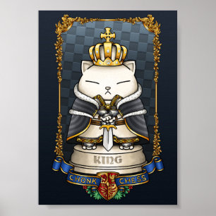 Royal Cat Chess King Piece Poster