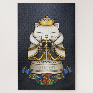 Royal Cat Chess Queen Piece Jigsaw Puzzle