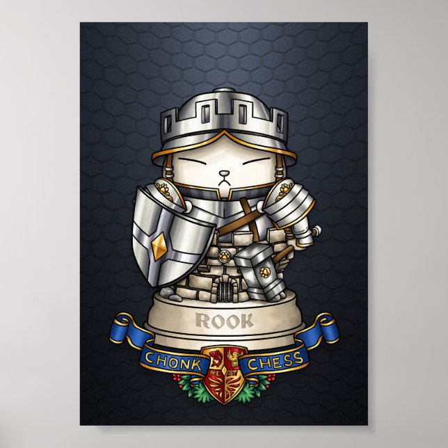 Royal Cat Chess Rook Piece  Poster (Front)