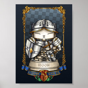 Royal Cat Chess Rook Piece Poster