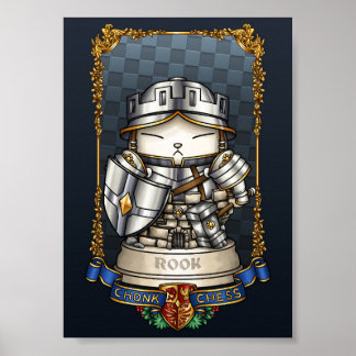 Royal Cat Chess Rook Piece Poster