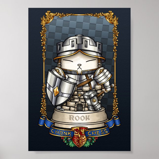 Royal Cat Chess Rook Piece  Poster (Front)