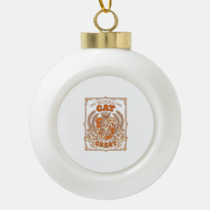 Royal Cat Crest Cat Heraldry Coat of Arms Vintage Ceramic Ball Christmas Ornament