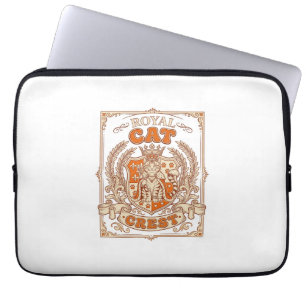 Royal Cat Crest Cat Heraldry Coat of Arms Vintage Laptop Sleeve