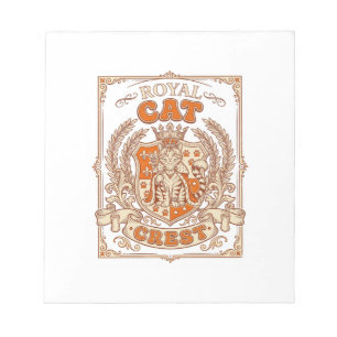 Royal Cat Crest Cat Heraldry Coat of Arms Vintage Notepad