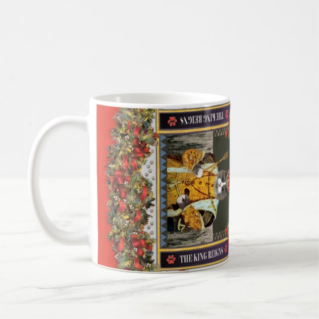Royal Cat Reigns Christmas Mug (Left)