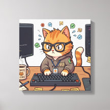 Royal Cat Stretched Canvas | Elegant Cat Wall Art
