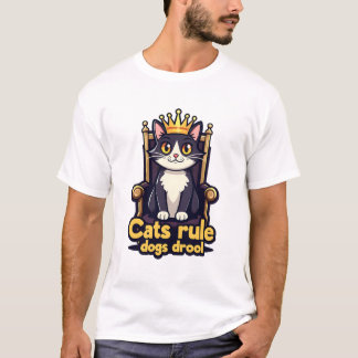 Royal Cat Throne T-Shirt - Cats Rule, Dogs Drool
