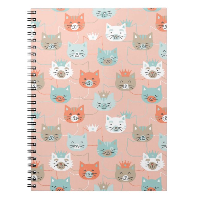 Royal Cats Pattern Notebook (Front)