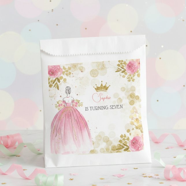 Royal celebration pink princess birthday favour bag (Creator Uploaded)