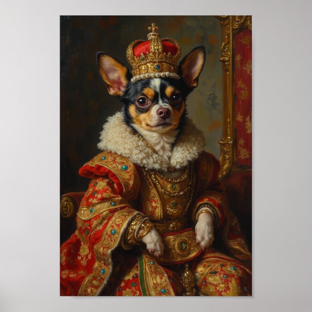 Royal Chihuahua Portrait Poster (Front)