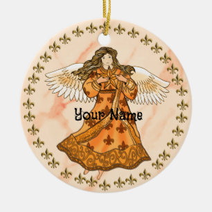 Royal Christian angel  Ceramic Ornament