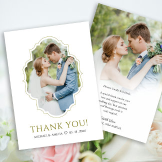 Royal Classic Gold Wedding Flat Thank You Card