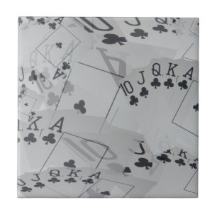 Royal Club Flush Poker Cards Pattern, Ceramic Tile