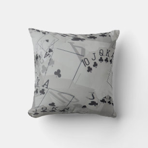 Royal Club Flush Poker Cards Pattern, Cushion