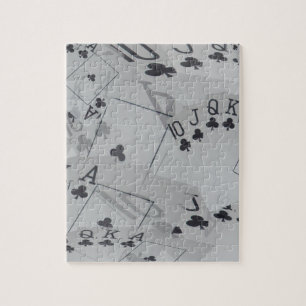 Royal Club Flush Poker Cards Pattern, Jigsaw Puzzle