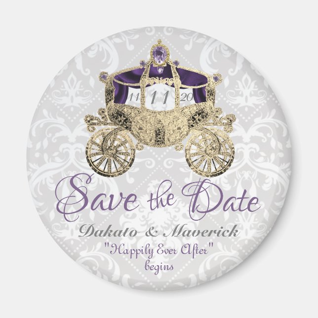 Royal Coach Save the Date Magnets (Front)