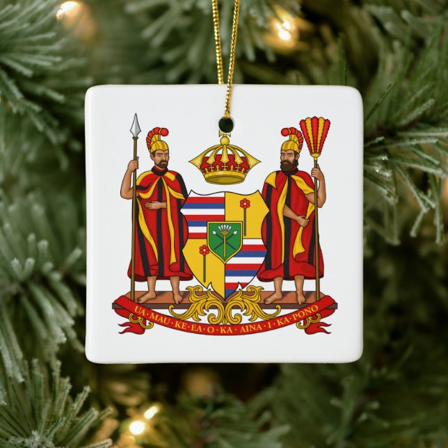 Royal Coat of Arms of the Kingdom of Hawaii Ceramic Ornament (Tree)