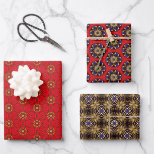 Royal Collection Dazzling Red and Gold  Wrapping Paper Sheet