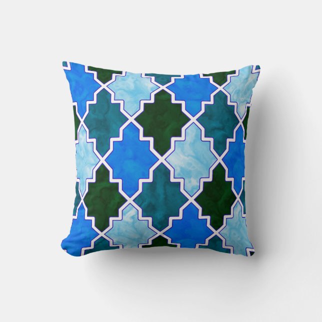 Royal Colourful Tissue Quatrefoil Moroccan Art 8 Cushion (Front)