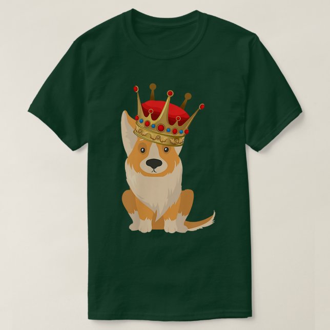 Royal Corgi and Crown  T-Shirt (Design Front)