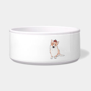 Royal corgi ceramic pet bowl