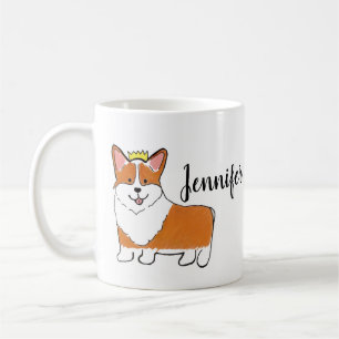 Royal corgi dog personalised coffee mug