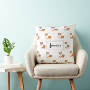 Royal corgi dog personalised cushion