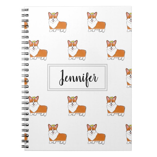 Royal corgi dog personalised notebook (Front)