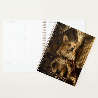 Royal Corgi King Coronation Vintage Oil Painting F Planner