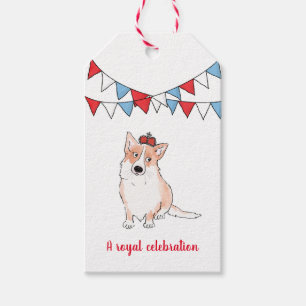 Royal corgi Platinum Jubilee gift tag