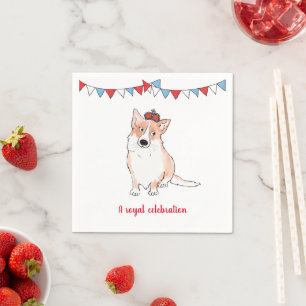 Royal corgi Platinum Jubilee party napkin