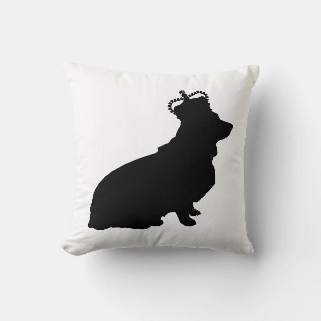 Royal Corgi silhouette pillow (Front)