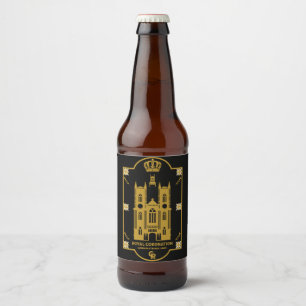 Royal Coronation Westminster Abbey Beer Bottle Label