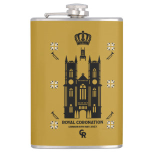 Royal Coronation Westminster Abbey Hip Flask