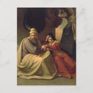 Royal couple mourning for their dead daughter postcard