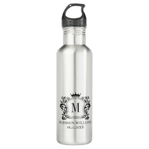 Royal Crest Crown Scrolls Monogram 710 Ml Water Bottle